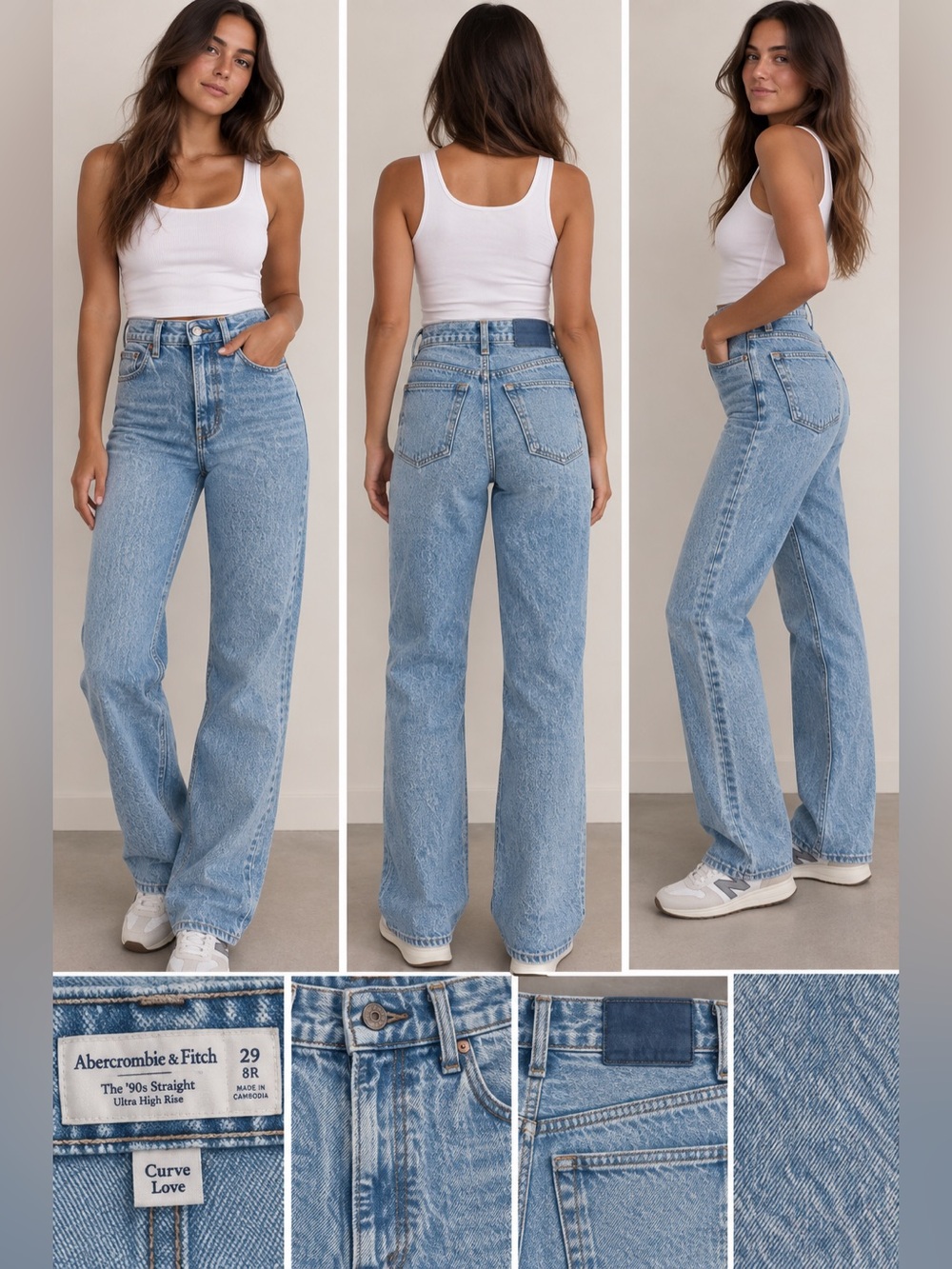 Abercrombie & Fitch The ’90s Ultra High Rise Blue Jeans | Curve Love | Size 8/29